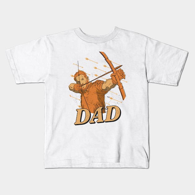 Archer Dad - Archery Father's Day Kids T-Shirt by Krishnansh W.